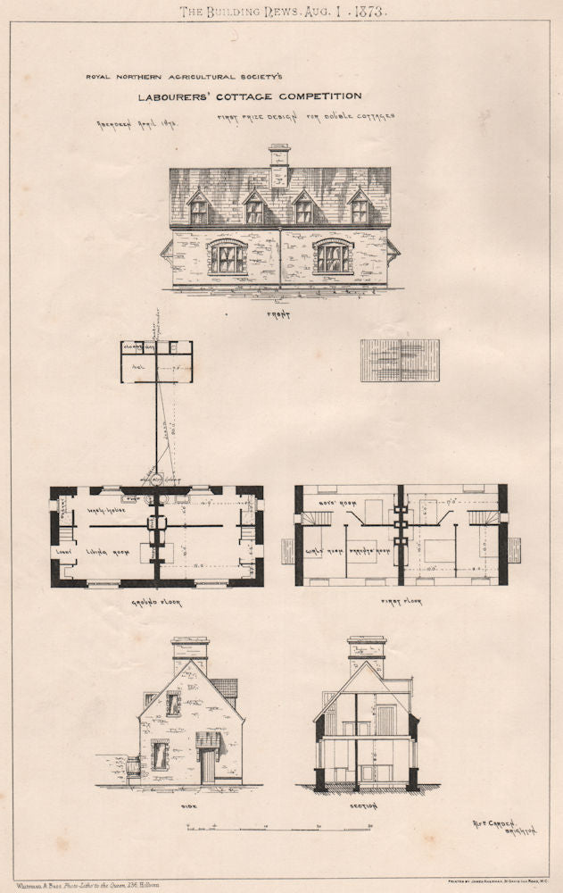Royal Northern Agricultural Society's; Labourers' cottage competition 1873
